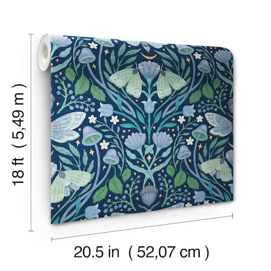 RoomMates Enchanted Forest Damask Peel & Stick Wallpaper